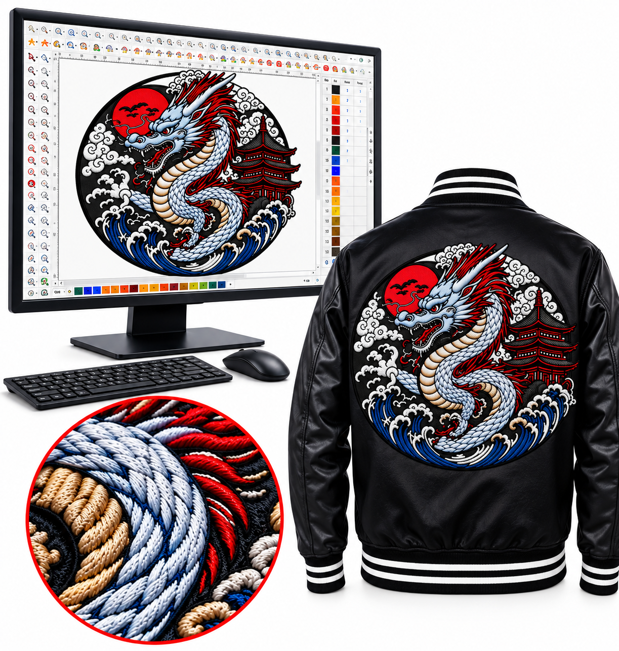 Embroidery on the machine